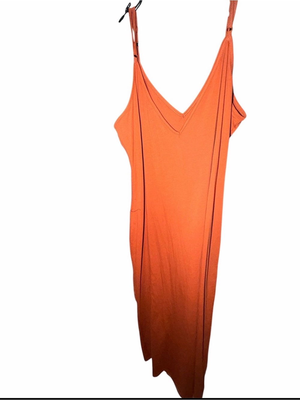 Orange V-Neck Maxi Dress